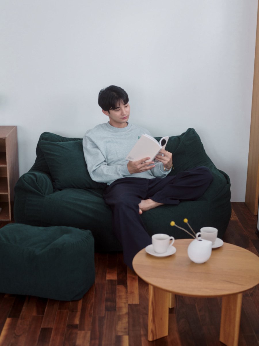 LOOSY ビーズソファ グリーン HUGME LOOSY 1人掛けビーズソファ Green｜1人用ソファ おしゃれ 一人暮らし