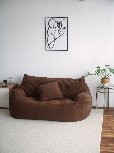 OR - 9104 - LOOSY - HUGME 2人掛けビーズソファ Dark Brown