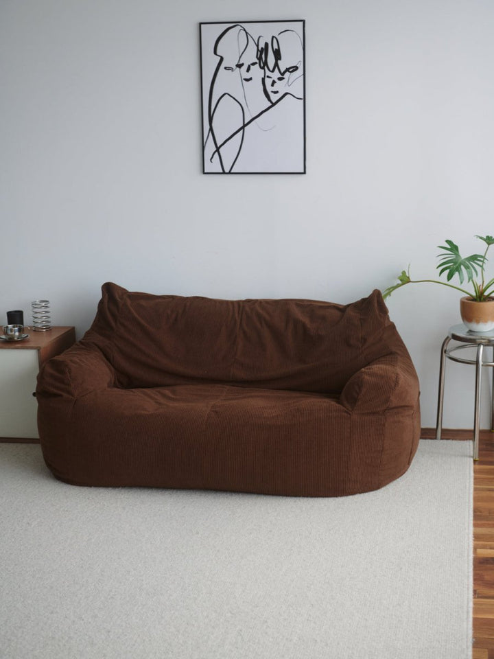 LOOSY HUGME 2人掛けビーズソファ Brown LOOSY 2人掛けビーズソファ 付替カバー Dark Brown｜2人用ソファ