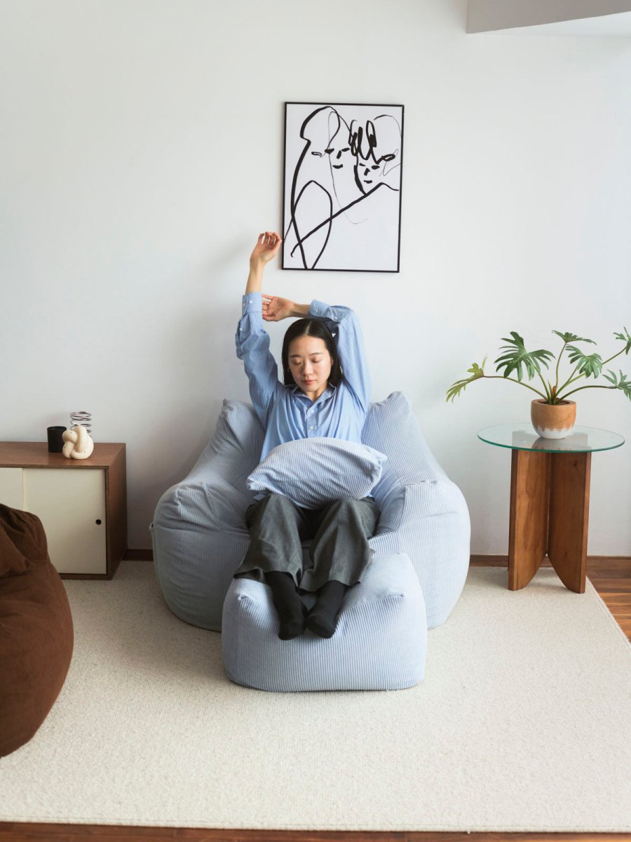 OR - 9106 - LOOSY - HUGME ビーズオットマン Powder Blue