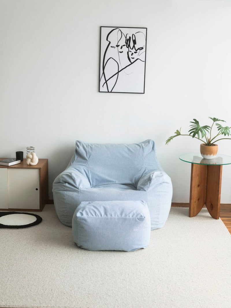 OR - 9106 - LOOSY - HUGME ビーズオットマン Powder Blue