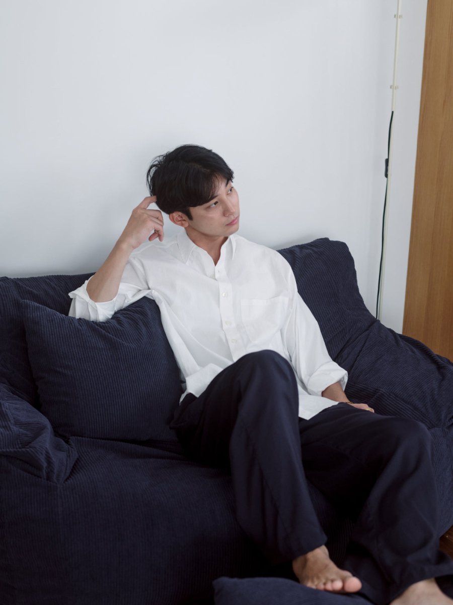 OR - 9107 - LOOSY - HUGME ビーズオットマン Dark Blue