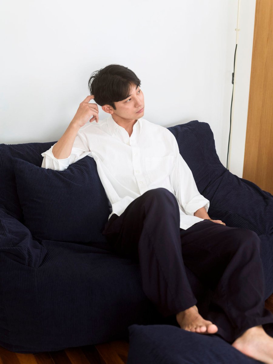 OR - 9107 - LOOSY - HUGME ビーズオットマン Dark Blue