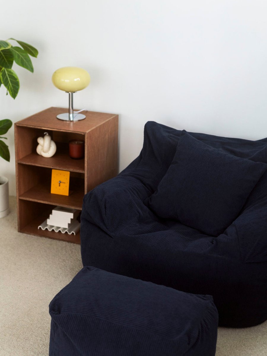 OR - 9107 - LOOSY - HUGME ビーズオットマン Dark Blue