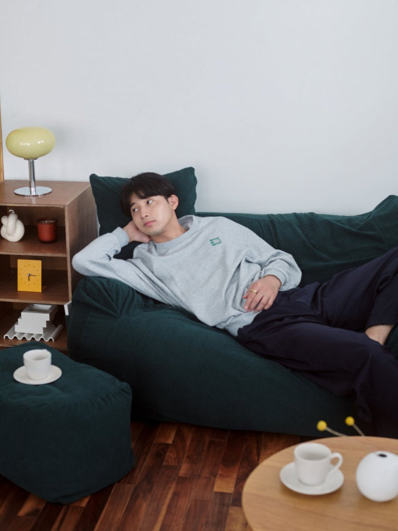 OR - 9108 - LOOSY - HUGME ビーズオットマン Dark Green