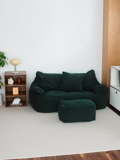 OR - 9108 - LOOSY - HUGME ビーズオットマン Dark Green