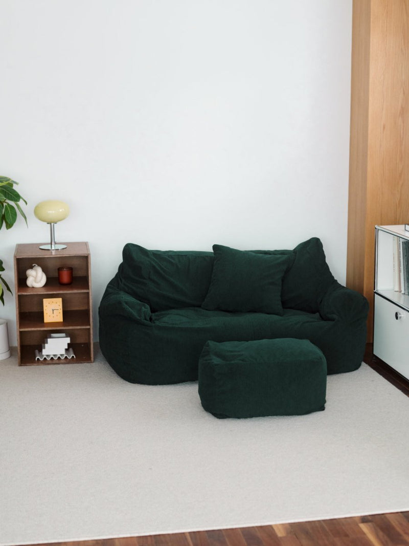 OR - 9108 - LOOSY - HUGME ビーズオットマン Dark Green