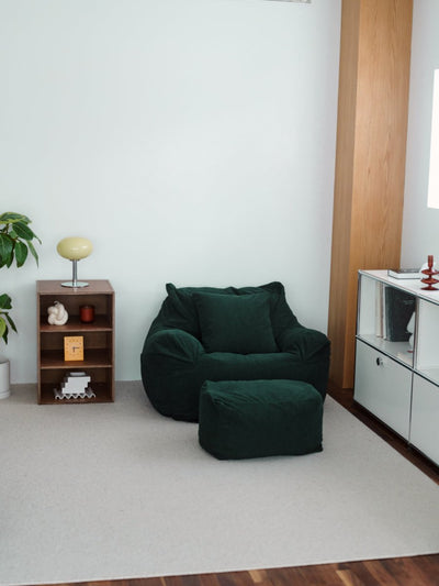 OR - 9108 - LOOSY - HUGME ビーズオットマン Dark Green