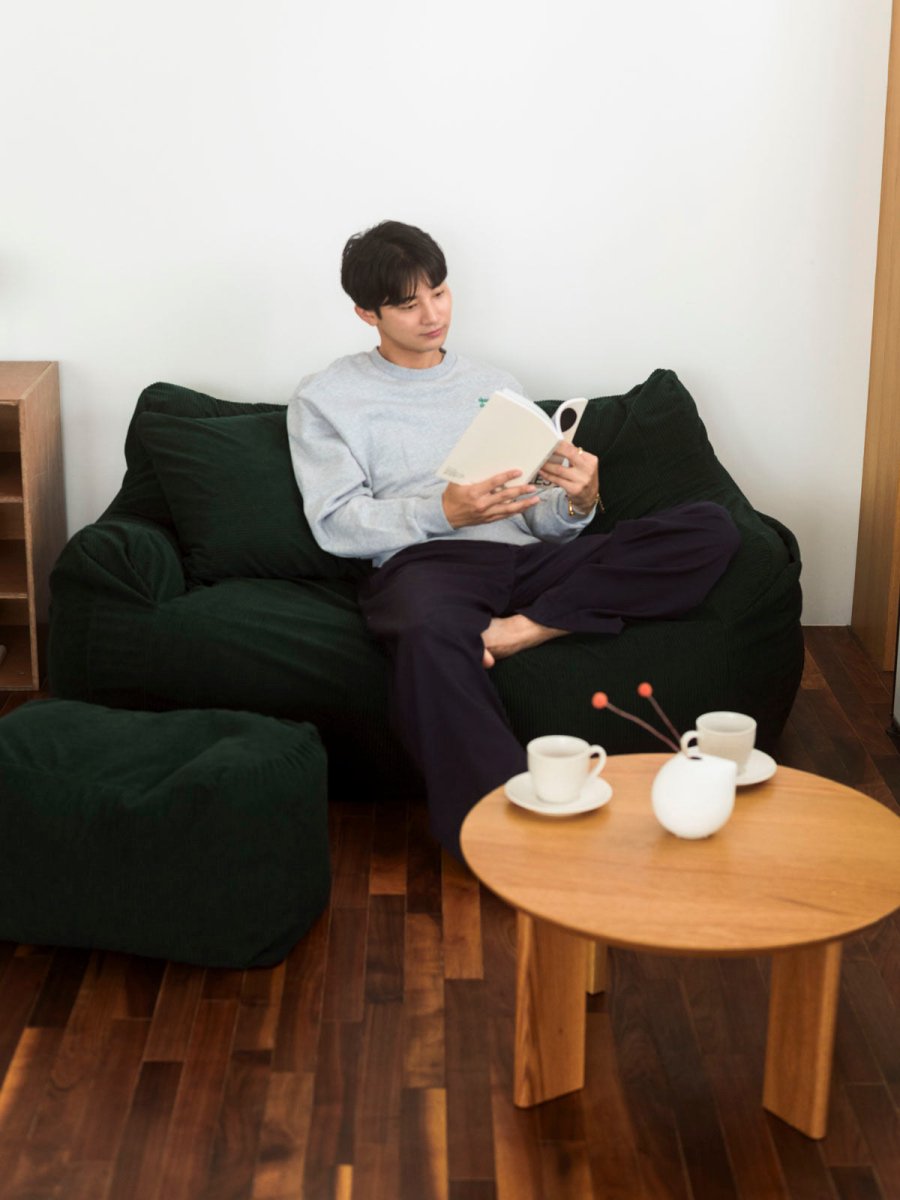 OR - 9108 - LOOSY - HUGME ビーズオットマン Dark Green