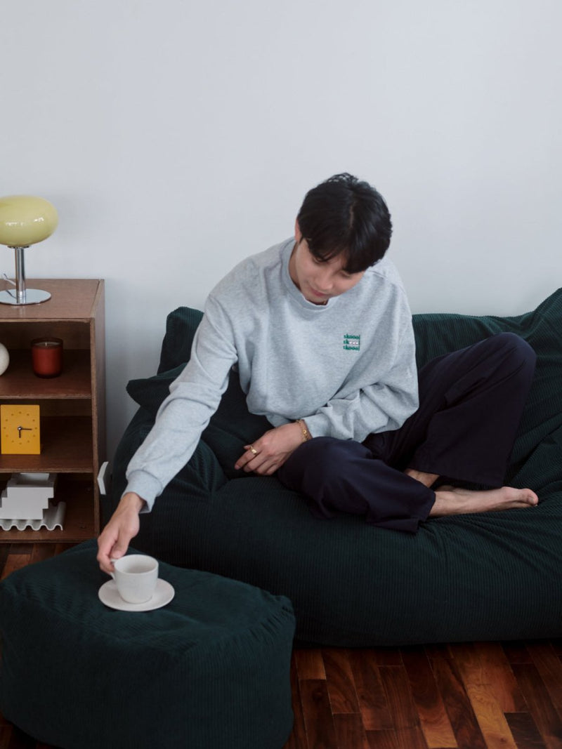 OR - 9108 - LOOSY - HUGME ビーズオットマン Dark Green
