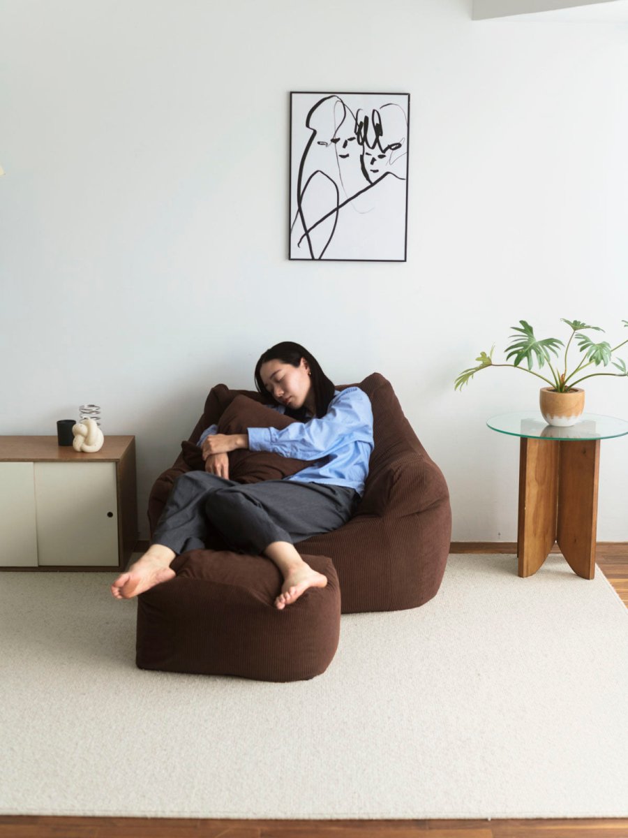 OR - 9109 - LOOSY - HUGME ビーズオットマン Dark Brown