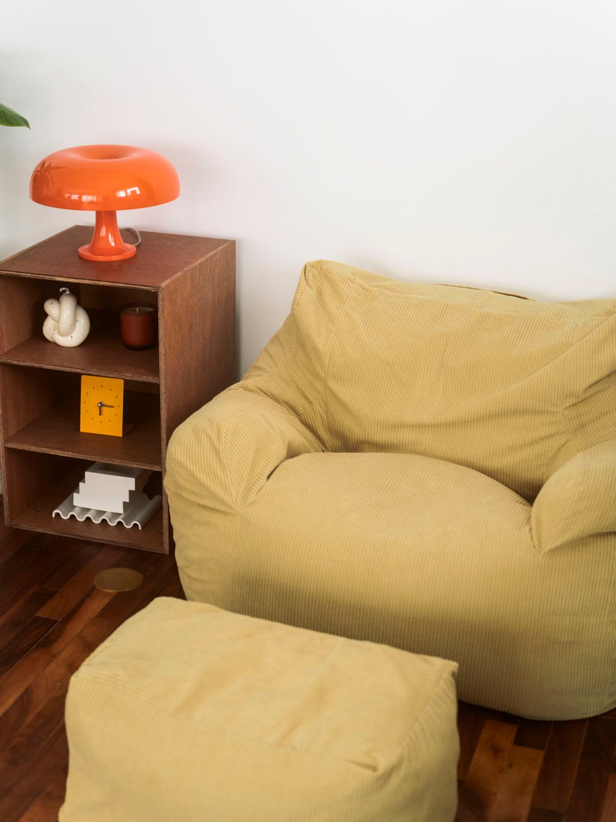 OR - 9110 - LOOSY - HUGME ビーズオットマン Soft Yellow