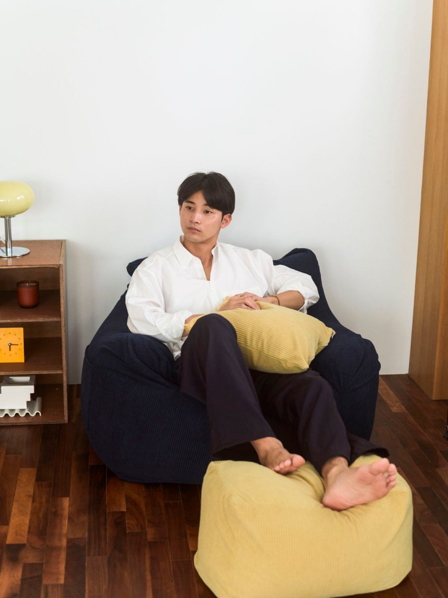 OR - 9110 - LOOSY - HUGME ビーズオットマン Soft Yellow