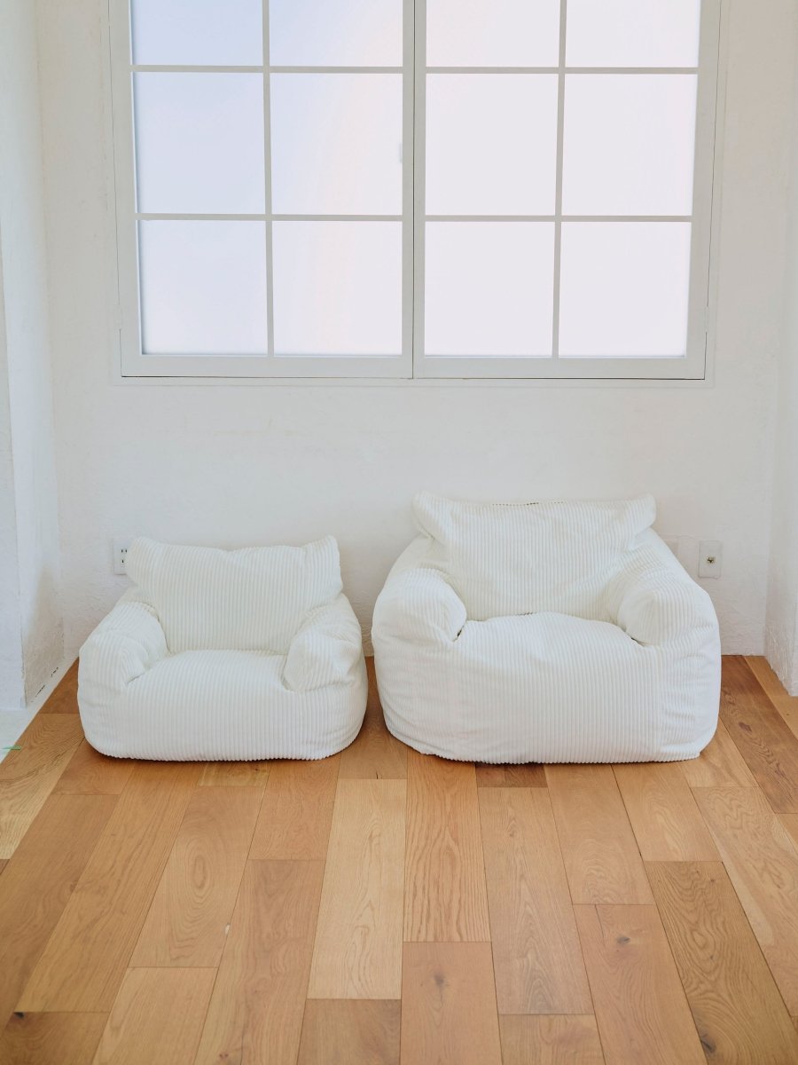 LOOSY 1人掛けビーズソファ ミニ Ivory 付替カバー｜1人用ソファ