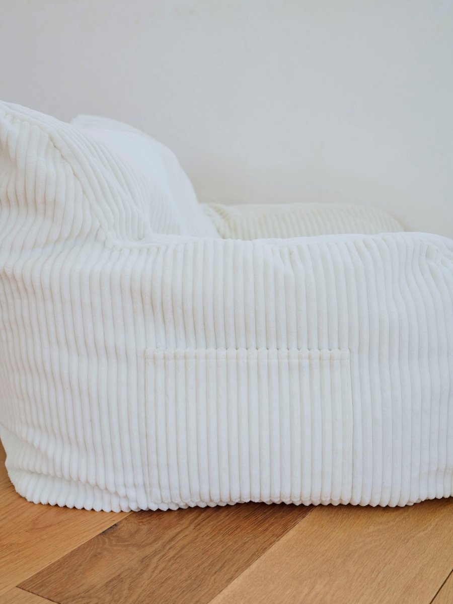LOOSY 1人掛けビーズソファ ミニ Ivory 付替カバー｜1人用ソファ