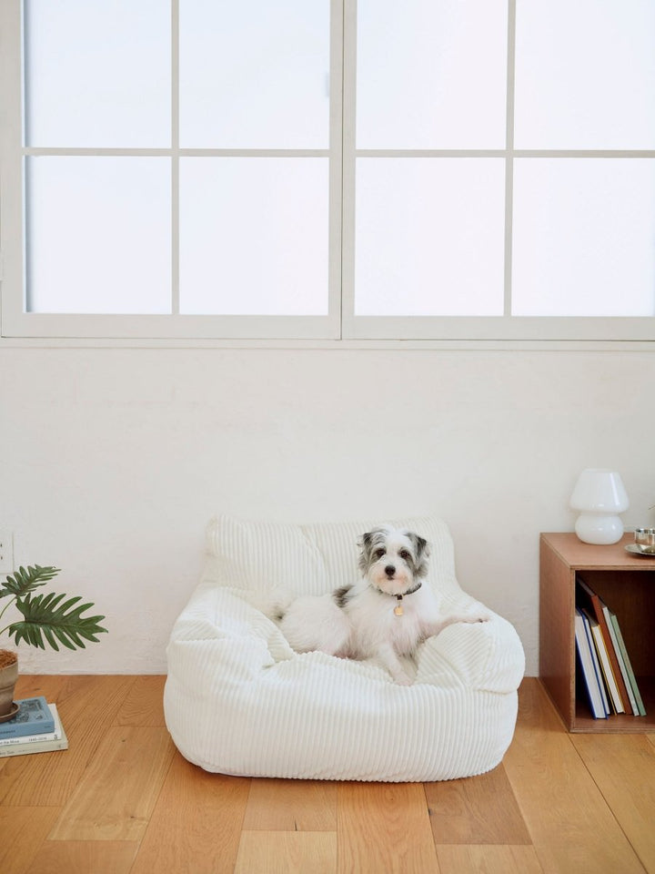 LOOSY 1人掛けビーズソファ ミニ Ivory｜1人用ソファ おしゃれ