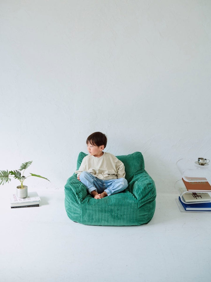 HUGME 1人掛けビーズソファ ミニ Green｜1人用ソファ おしゃれ