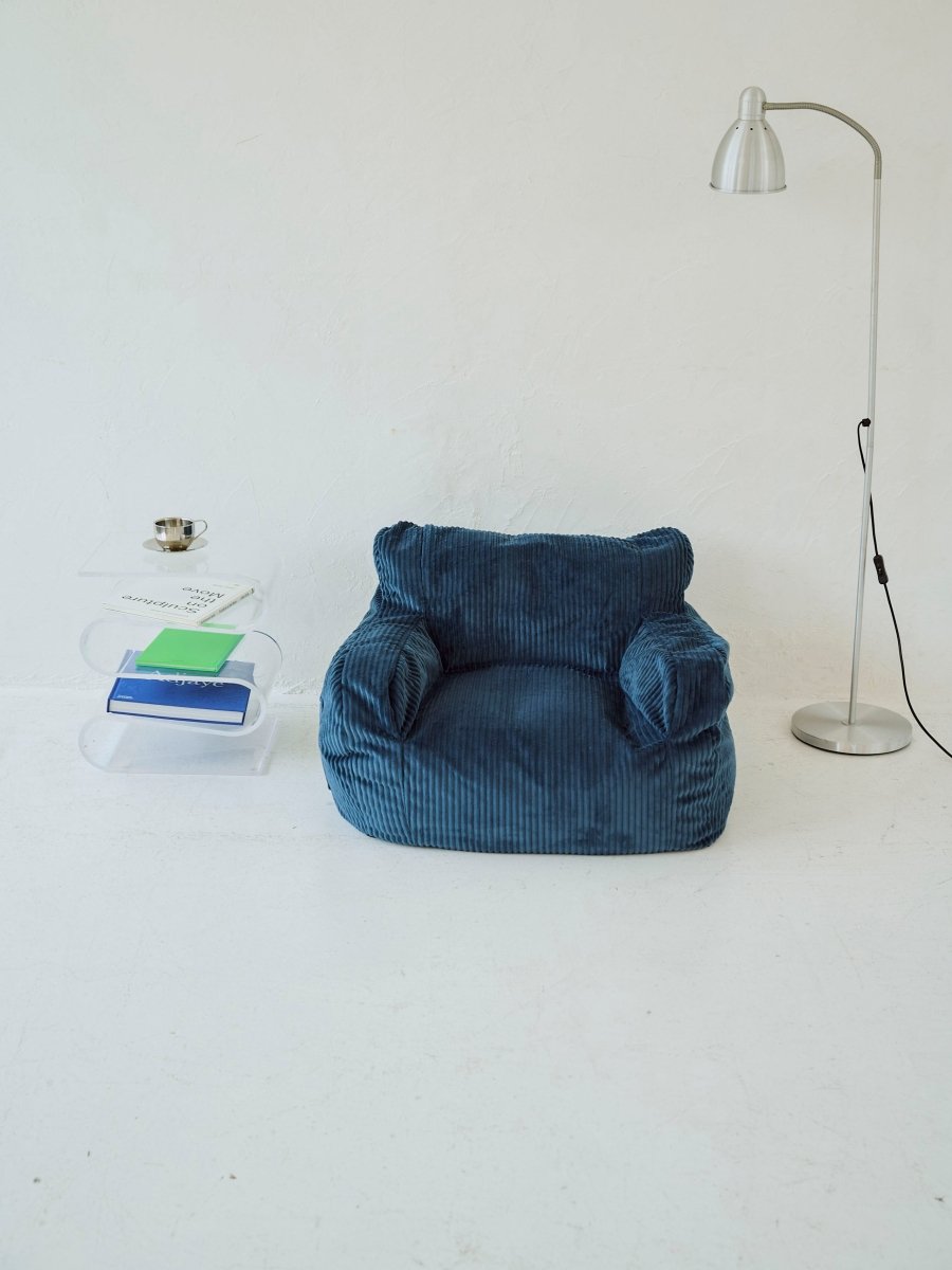 LOOSY 1人掛けビーズソファ ミニ Navy 付替カバー｜1人用ソファ