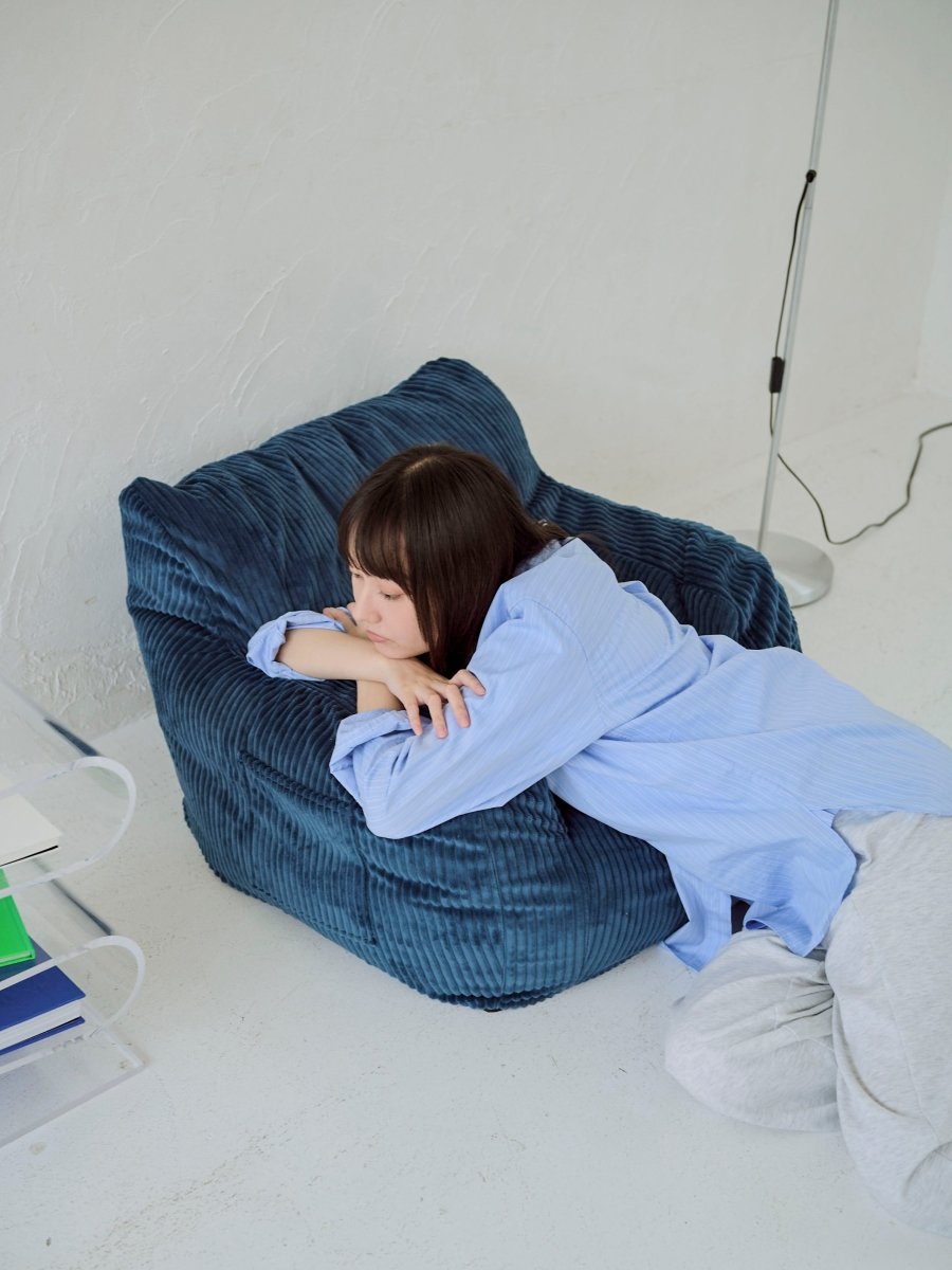 OR - 9199 - LOOSY - HUGME 1人掛けビーズソファ ミニ Navy 付替カバー