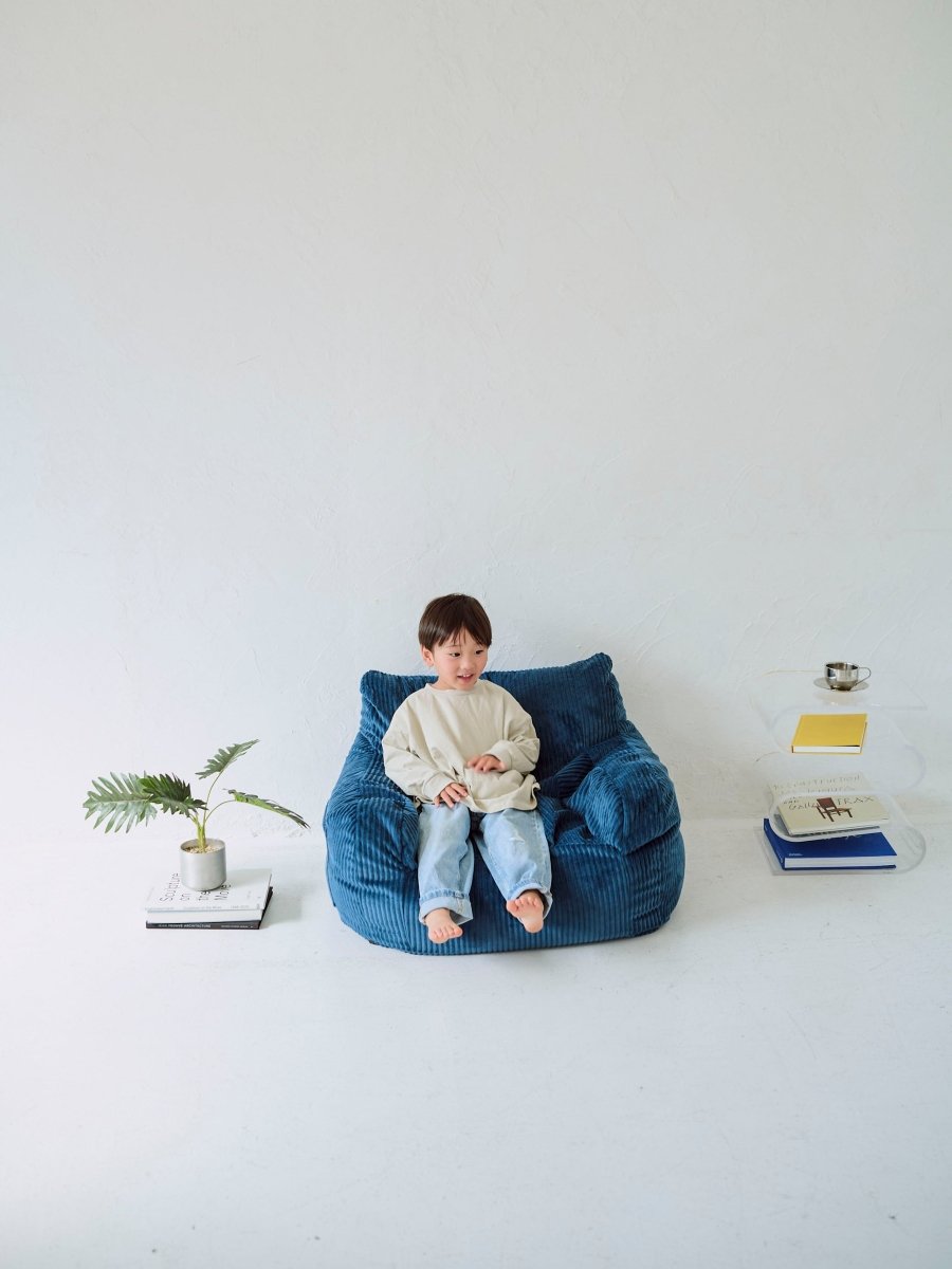 LOOSY 1人掛けビーズソファ ミニ Navy｜1人用ソファ おしゃれ