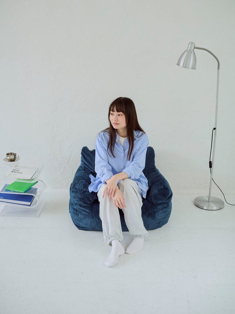 LOOSY 1人掛けビーズソファ ミニ Navy｜1人用ソファ おしゃれ