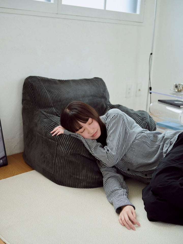 LOOSY 1人掛けビーズソファ ミニ Charcoal 付替カバー｜1人用ソファ