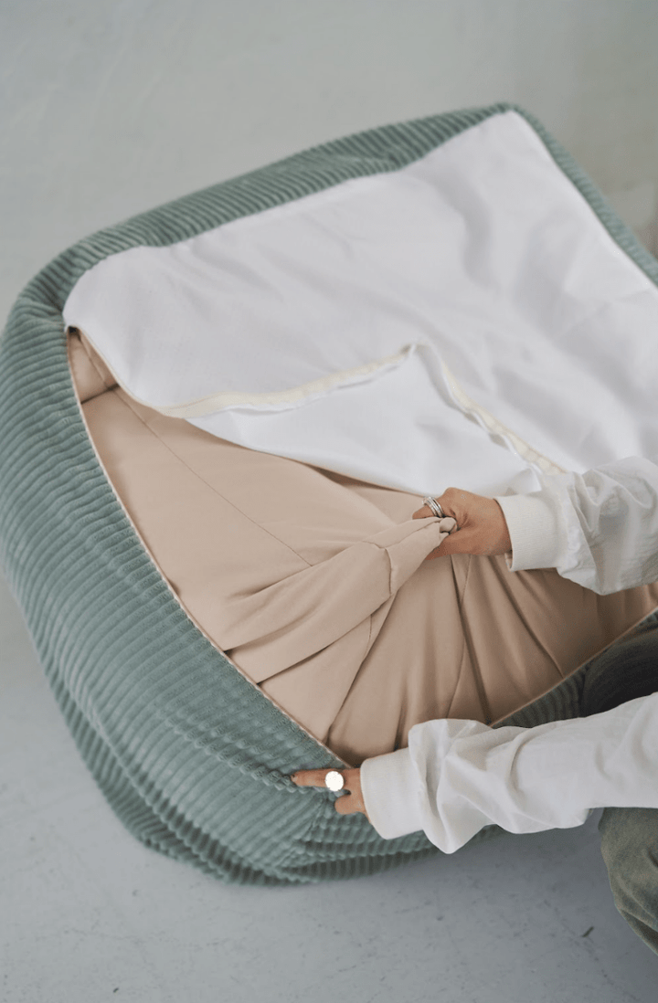 LOOSY 1人掛けビーズソファ ミニ Blood Orange 付替カバー｜1人用