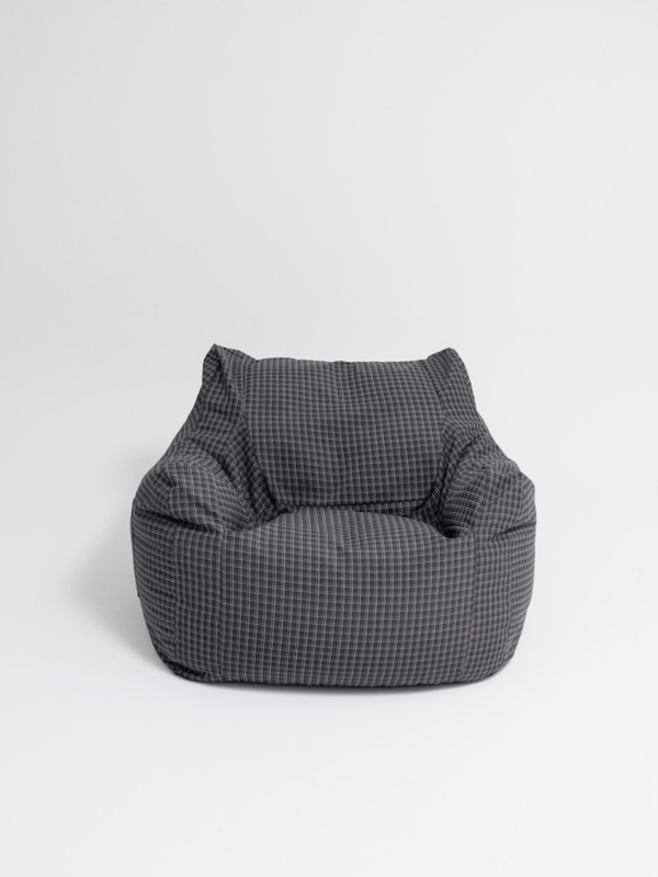 LOOSY 1人掛けビーズソファ Charcoal Check