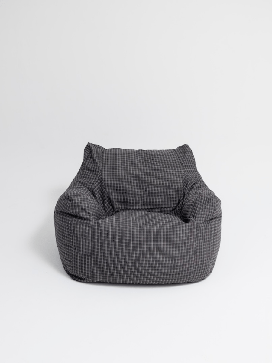 OR - 9564 - LOOSY - HUGME 1人掛けビーズソファ Charcoal Check