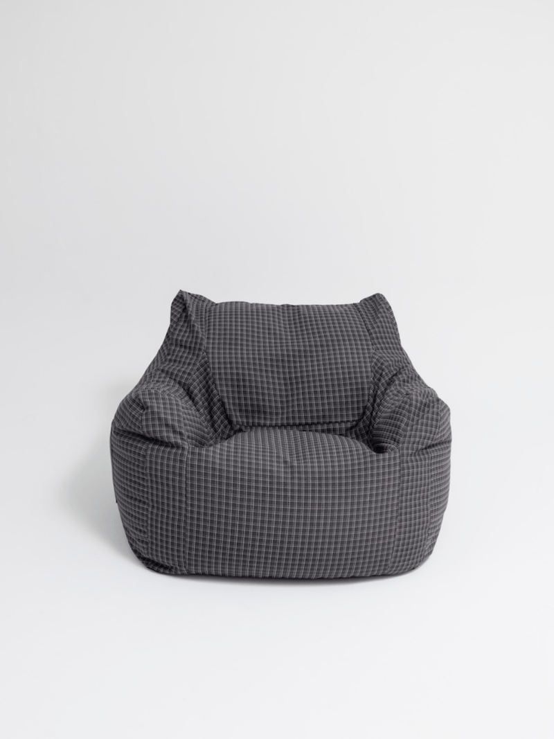 OR - 9564 - LOOSY - HUGME 1人掛けビーズソファ Charcoal Check
