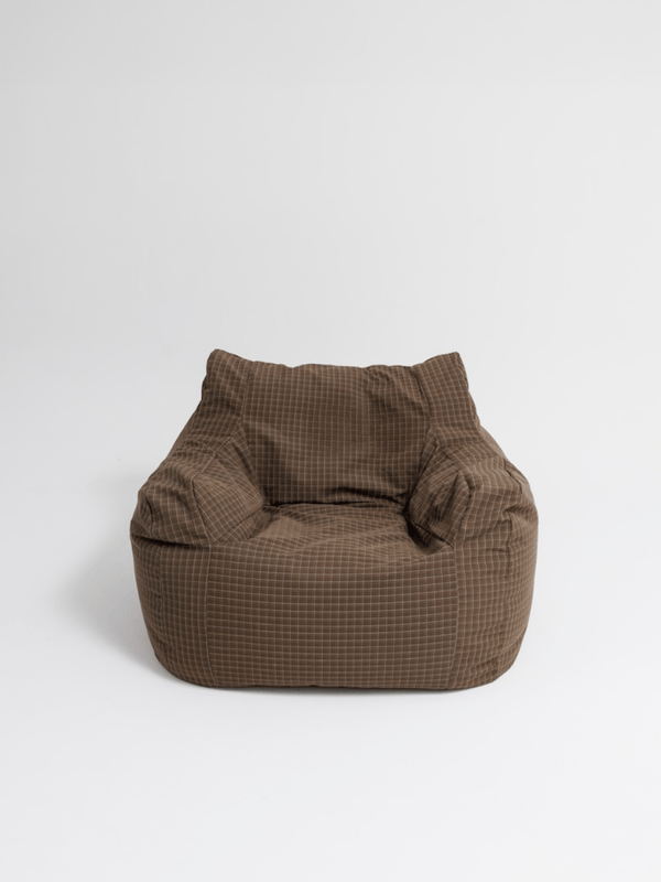 LOOSY 1人掛けビーズソファ Brown Check