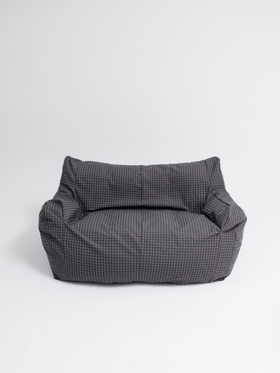 OR - 9566 - LOOSY - HUGME 2人掛けビーズソファ Charcoal Check