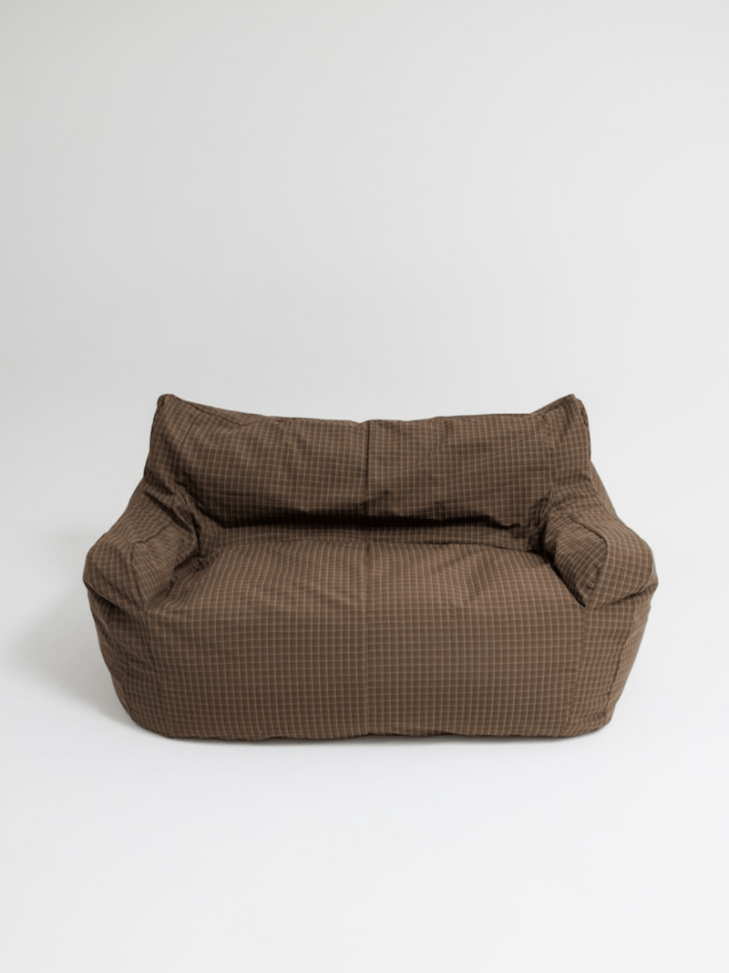 OR - 9567 - LOOSY - HUGME 2人掛けビーズソファ Brown Check