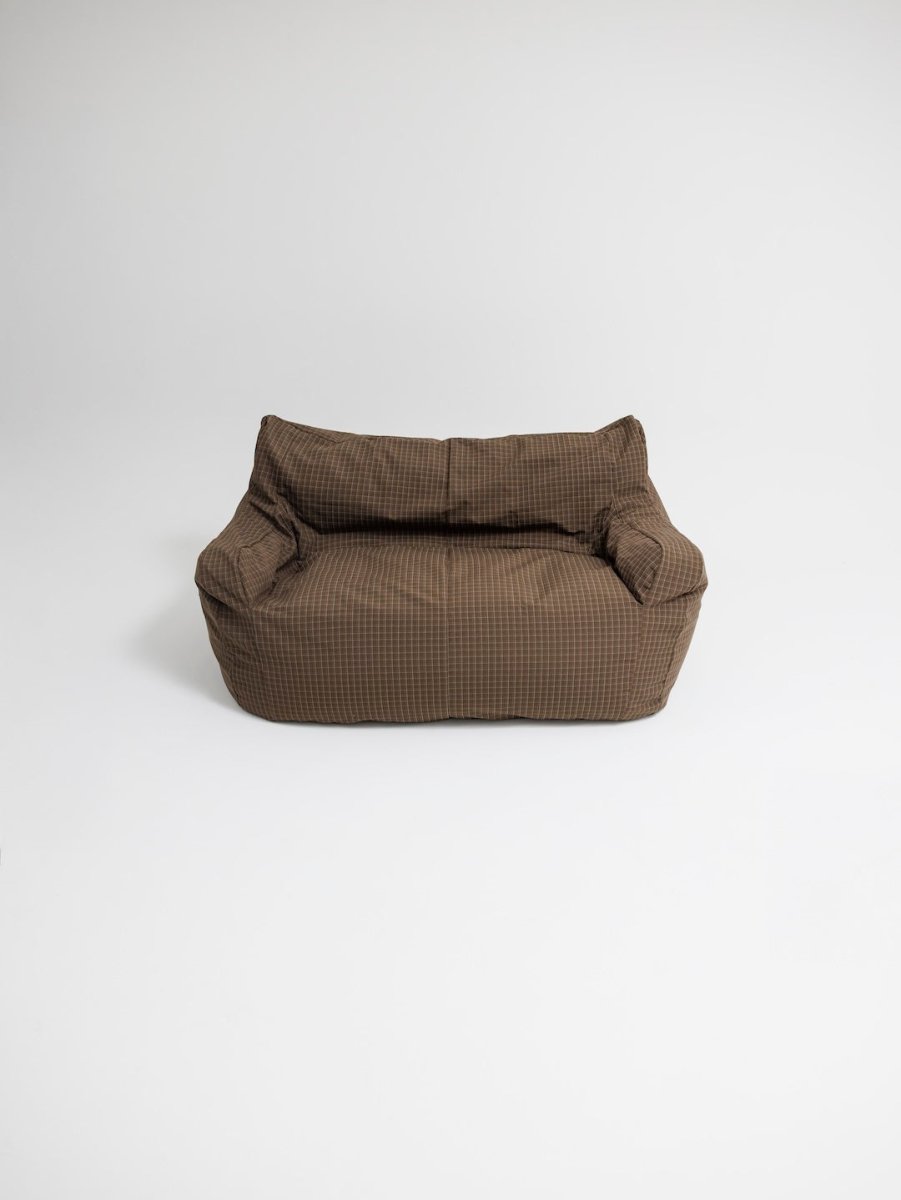 OR - 9567 - LOOSY - HUGME 2人掛けビーズソファ Brown Check