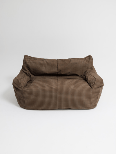 OR - 9567 - LOOSY - HUGME 2人掛けビーズソファ Brown Check