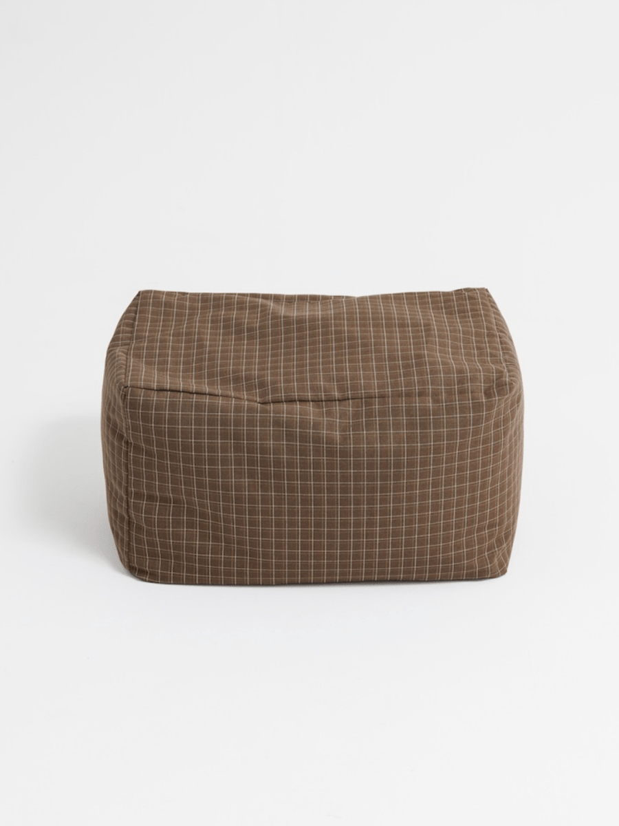 OR - 9569 - LOOSY - HUGME ビーズオットマン Brown Check