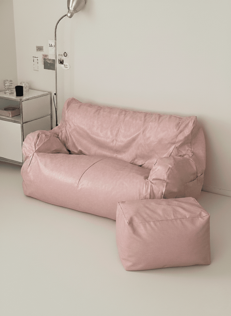 公式】LOOSY 2人掛けビーズソファ Glossy Pink 付替カバー｜2人用