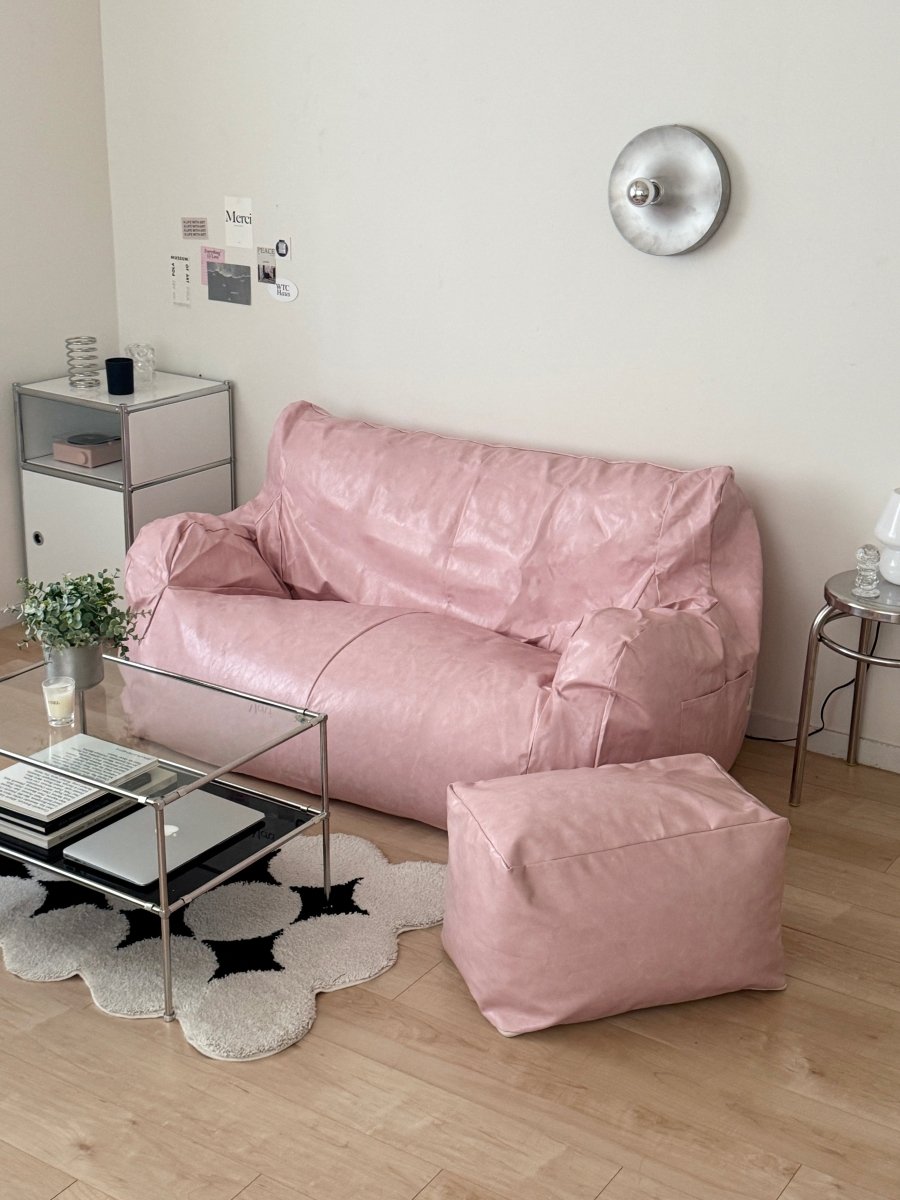 OR-9822 - LOOSY - LOOSY 2人掛けビーズソファ Glossy Pink