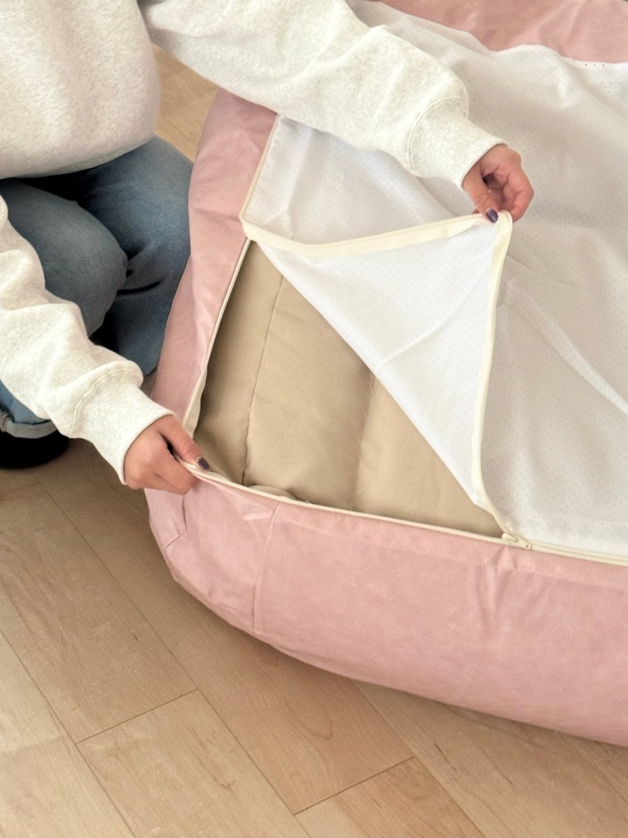 OR-9823 - LOOSY - LOOSY 2人掛けビーズソファ Glossy Pink 付替カバー