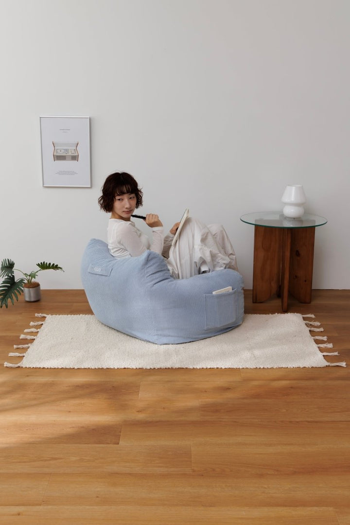 LOOSY 1人掛けビーズソファ Powder Blue 公式】LOOSY 1人掛けビーズソファ ミニ Powder Blue｜1人用ソファ