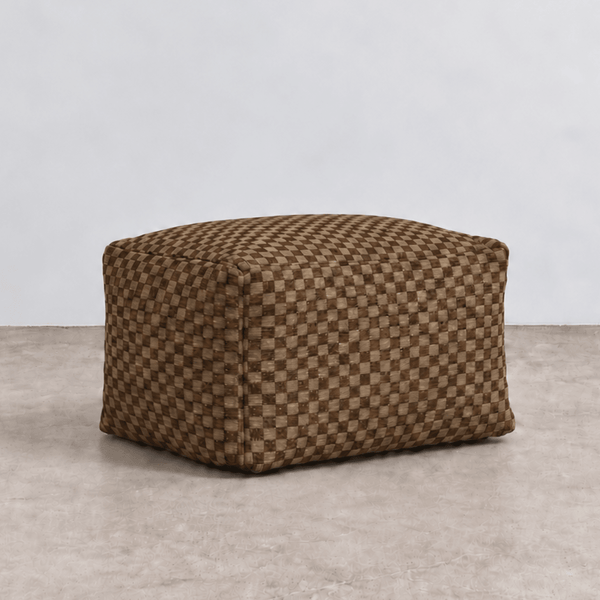 LOOSY ビーズオットマン Check Chenille -Brown