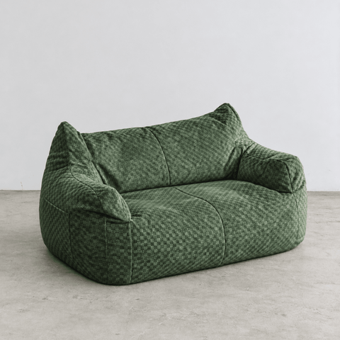 SE-10372-LOOSY-LOOSY 2人掛けビーズソファ Check Chenille -Green