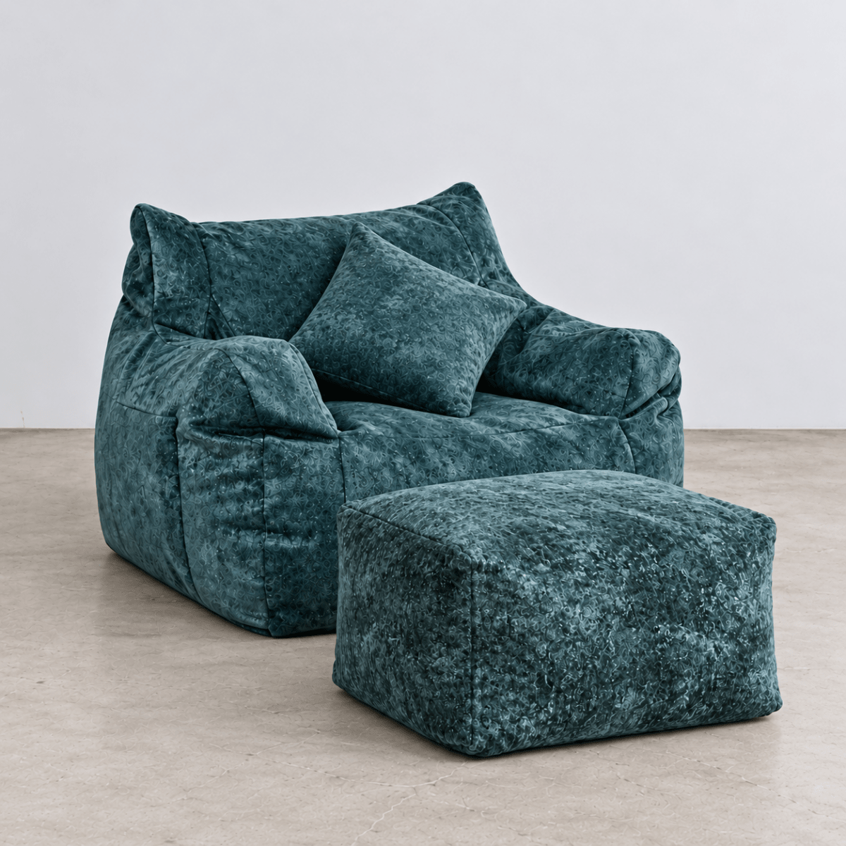 SE-10380-LOOSY-LOOSY 1人掛けビーズソファ Rich Chenille -Turquoise