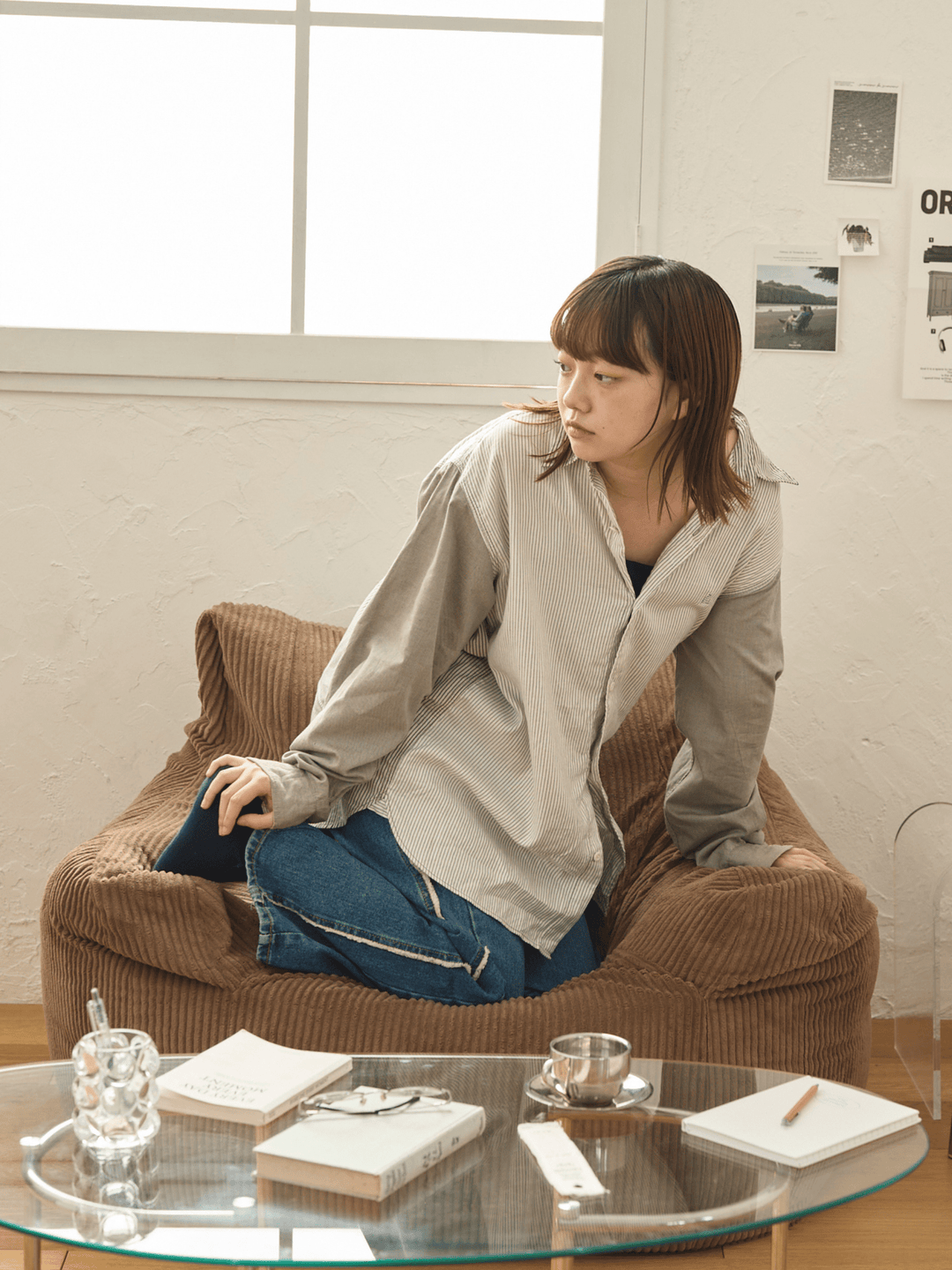 LOOSY 1人掛けビーズソファ Brown｜1人用ソファ おしゃれ 一人暮らし