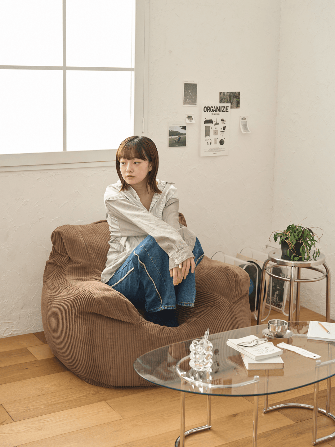LOOSY HUGME 1人掛けビーズソファ ブラウン LOOSY 1人掛けビーズソファ Brown|1人用ソファ おしゃれ