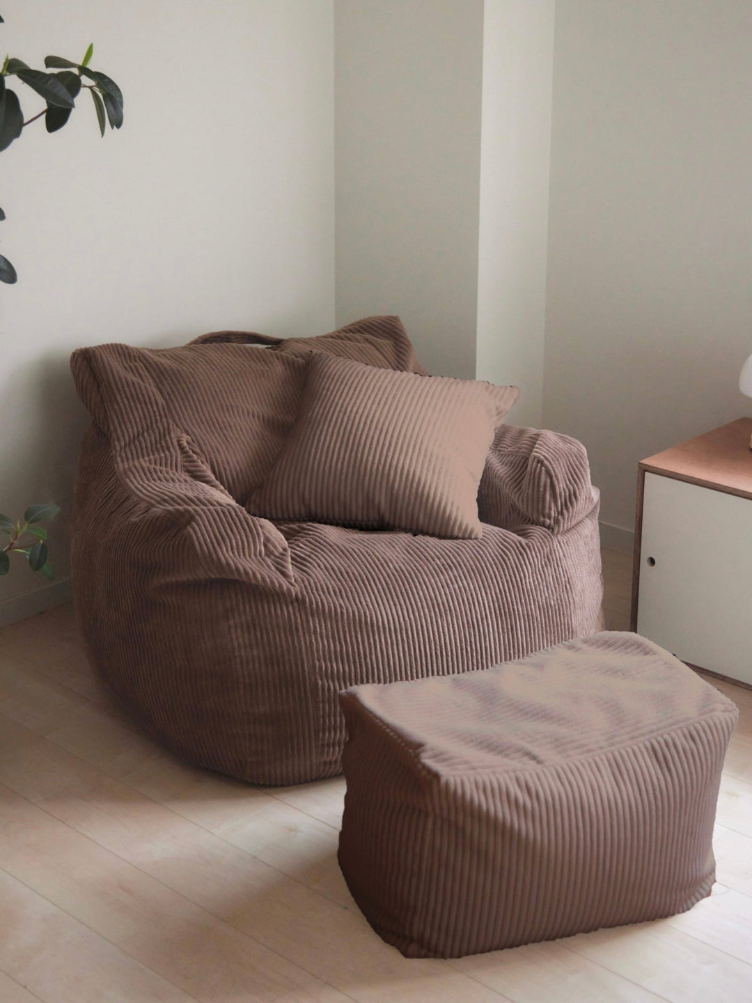 【25％OFF】 HUGME 一人暮らし BROWN｜おしゃれ 1人掛けビーズソファ ビーズクッション・クッションソファ