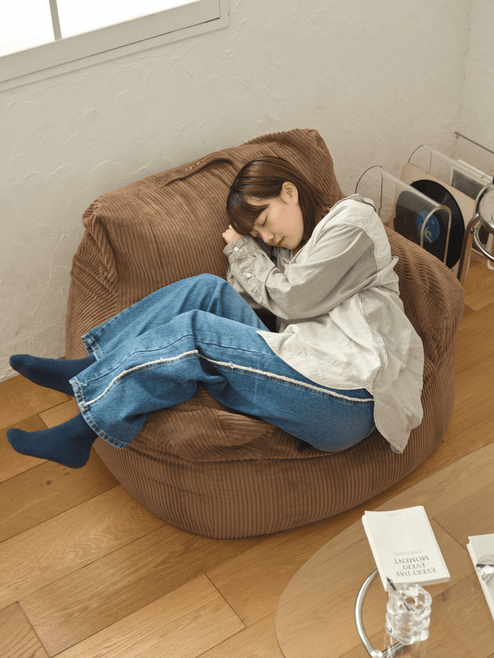 HUGME 1人掛けビーズソファ Brown|1人用ソファ おしゃれ HUGME 1人掛けビーズソファ Brown|1人用ソファ おしゃれ