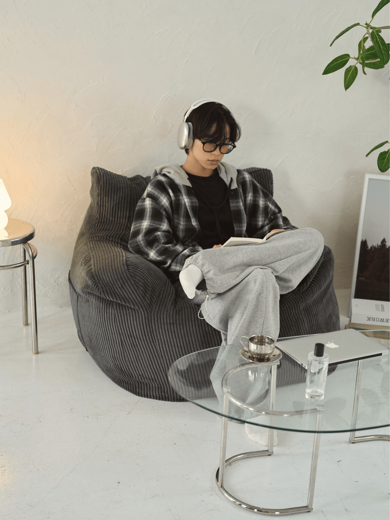 LOOSY 1人掛けビーズソファ Charcoal|1人用ソファ おしゃれ LOOSY 1人掛けビーズソファ Charcoal|1人用ソファ おしゃれ