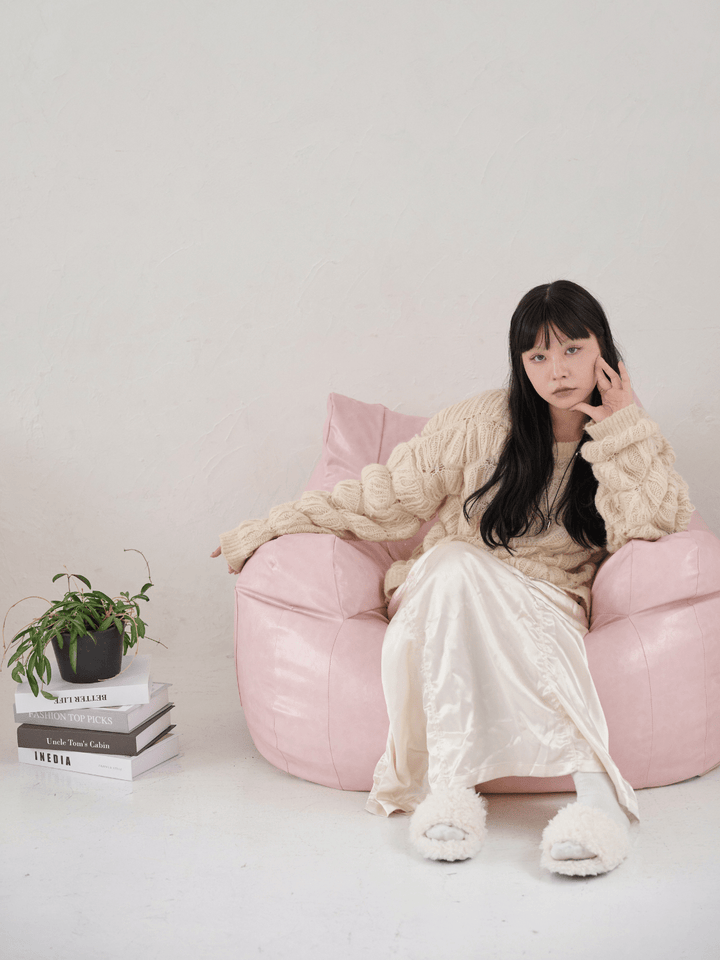 LOOSY 1人掛けビーズソファ Glossy Pink|1人用ソファ おしゃれ LOOSY 1人掛けビーズソファ Glossy Pink|1人用ソファ おしゃれ