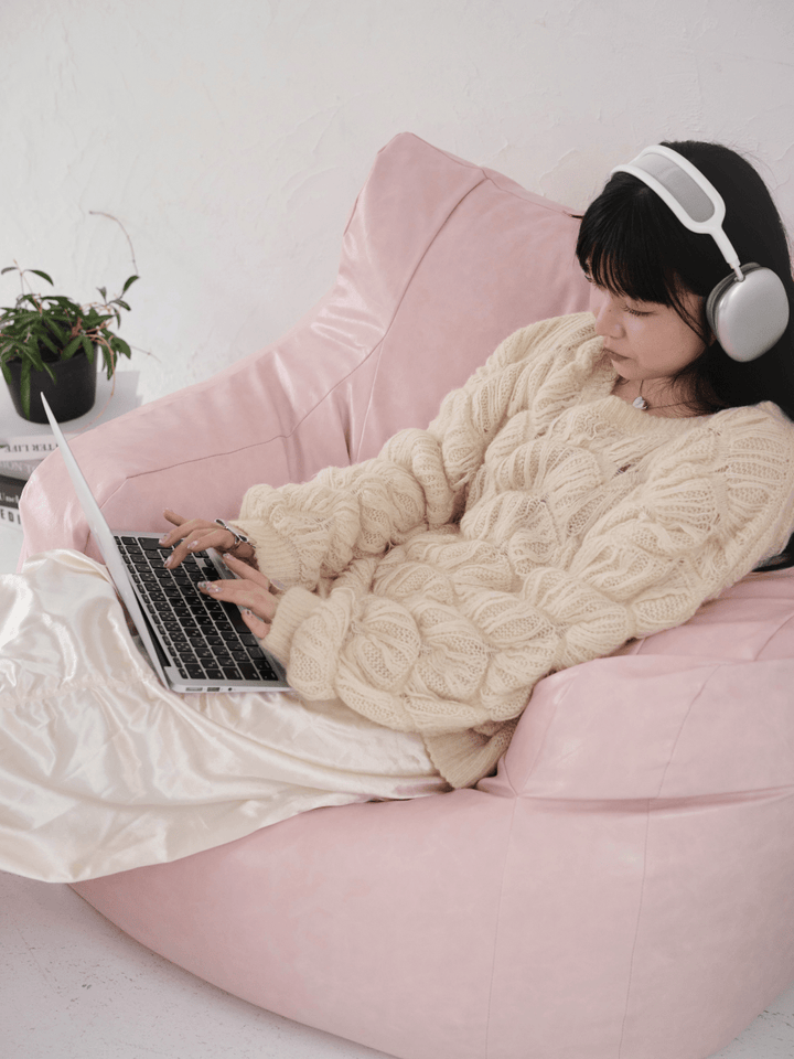 LOOSY 1人掛けビーズソファ Glossy Pink|1人用ソファ おしゃれ LOOSY 1人掛けビーズソファ Glossy Pink|1人用ソファ おしゃれ